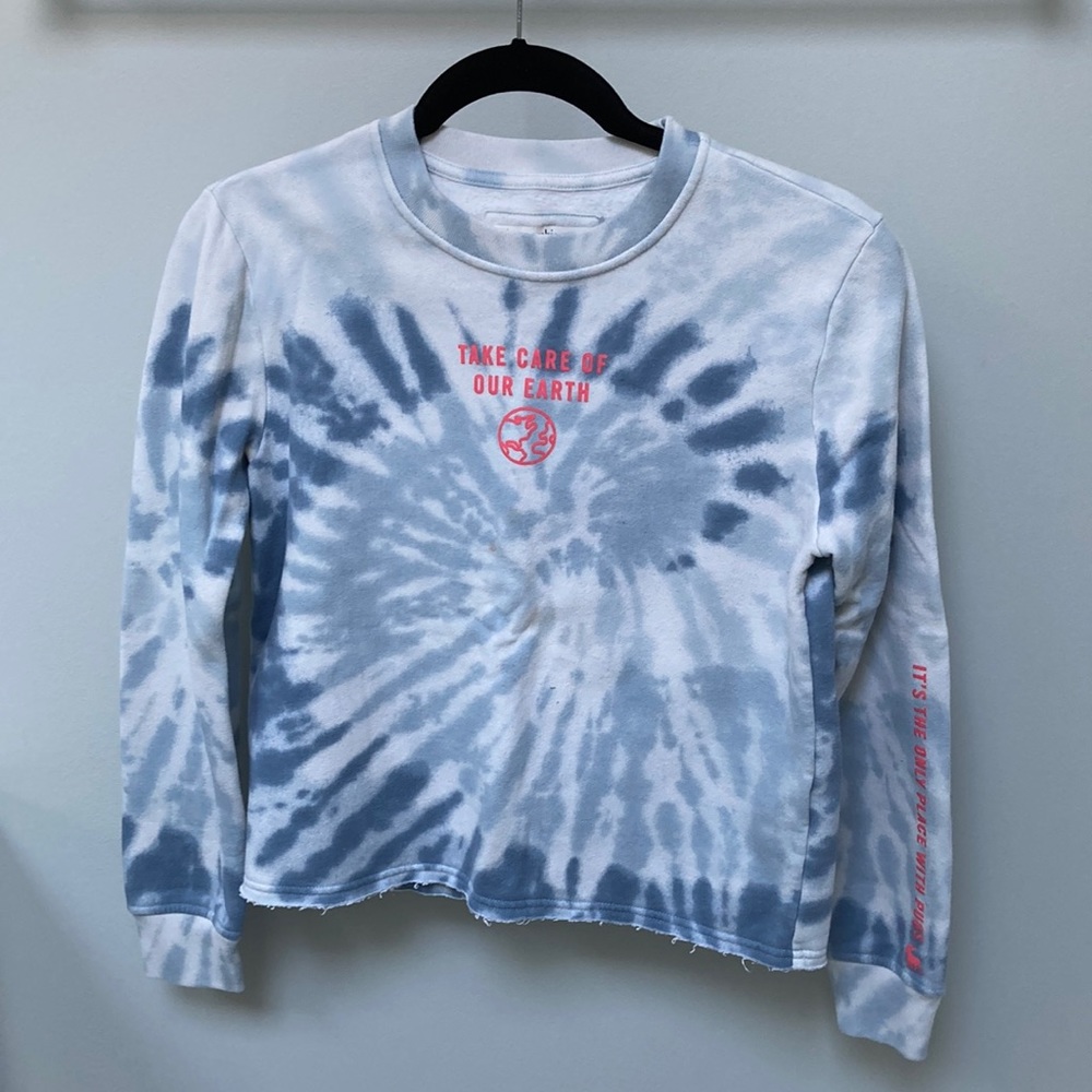 Abercrombie Kids 11/12 Blue Tie Dye Crew Neck | Small Stain But Easily Removable
